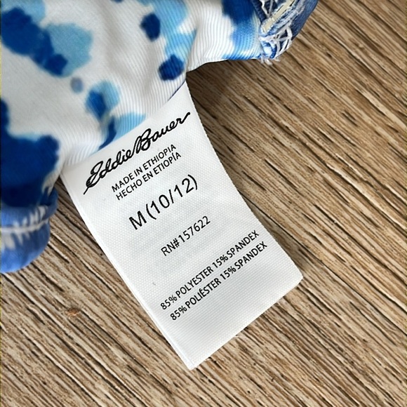 Eddie Bauer Girls 10/12 Reversible Tankini Swimsuit 2PC Blue Heart Set EUC - Picture 7 of 10